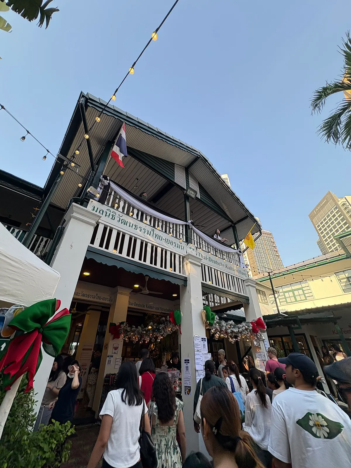 Crowds at the German Christmas Market at the Goethe-Institut Bangkok