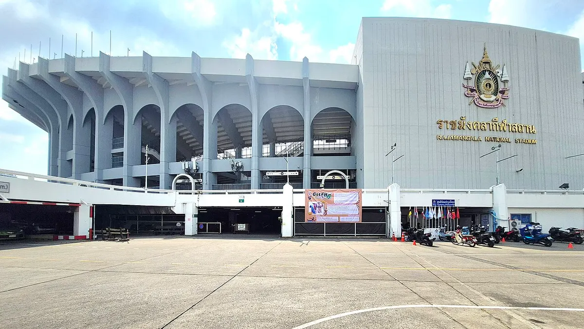 Outside Rajamangala National Stadium in Bang Kapi, Bangkok