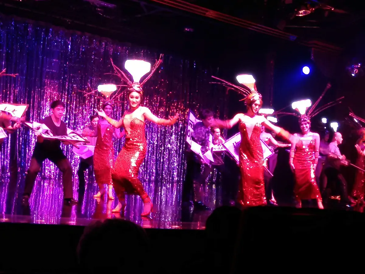 Performers on stage at Calypso Cabaret, Asiatique